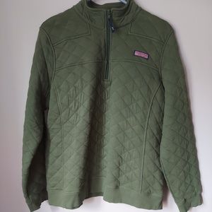 Vineyard Vines Olive Green Quilted Pullover XL